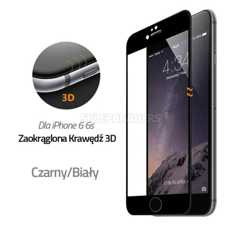 IPHONE 6 / 6s PLUS + Szkło Hartowane 3D Na Cały Ekran