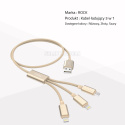 Kabel ROCK 3W1 MFI Lightning Iphone Micro Usb Samsung
