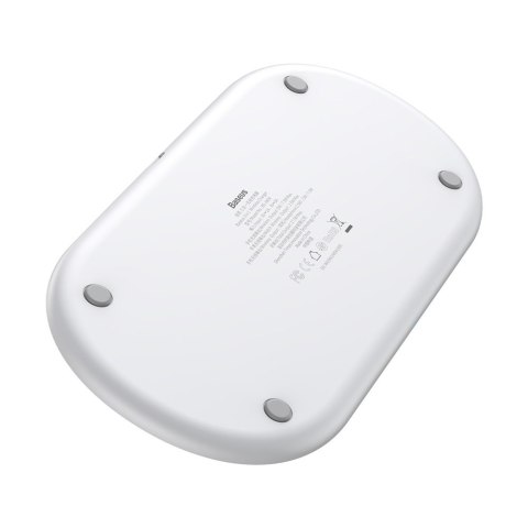Baseus 3w1 ładowarka bezprzewodowa Qi do telefonu, Apple Watch i słuchawek AirPods 18W biały (WX3IN1-02)