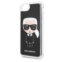 Oryginalne Etui Karl Lagerfeld do iPhone 7 / 8 / SE 2020 czarny/black Iconic Glitter