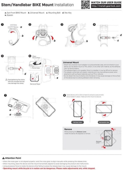 Uchwyt na telefon do roweru Spigen Gearlock Ms100 Handlebar Bike Mount