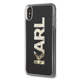 Etui Karl Lagerfeld do iPhone Xs Max czarny/black Karl logo Glitter