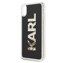 Etui Karl Lagerfeld do iPhone Xs Max czarny/black Karl logo Glitter