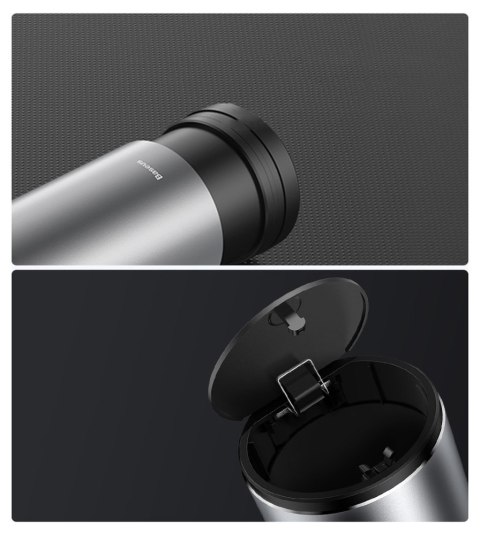 Baseus samochodowy mini kosz na śmieci z pokrywką do auta czarny (CRLJT-01)