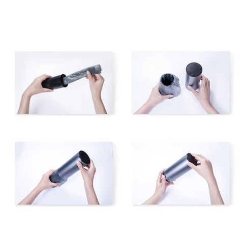 Baseus samochodowy mini kosz na śmieci z pokrywką do auta czarny (CRLJT-01)