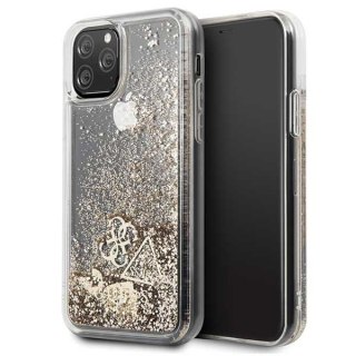 Etui Guess do iPhone 11 Pro gold/złoty hard case Glitter Hearts