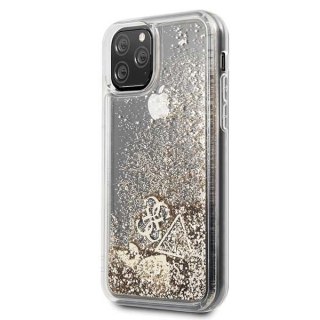 Etui Guess do iPhone 11 Pro gold/złoty hard case Glitter Hearts