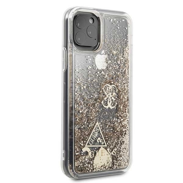 Etui Guess do iPhone 11 Pro gold/złoty hard case Glitter Hearts