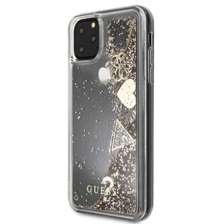 Etui Guess do iPhone 11 Pro Max gold/złoty hard case Glitter Hearts