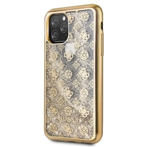 Etui Guess do iPhone 11 Pro złoty/gold hard case 4G Peony Liquid Glitter