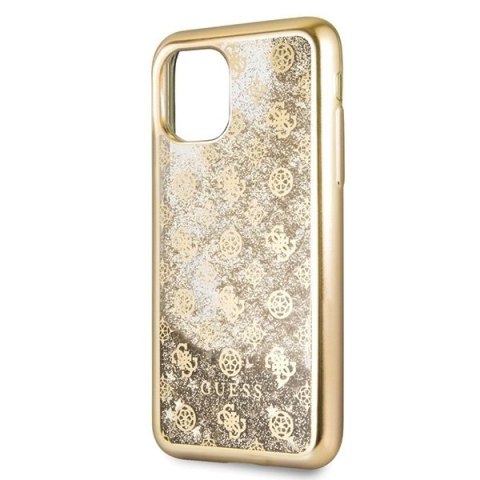 Etui Guess do iPhone 11 Pro złoty/gold hard case 4G Peony Liquid Glitter