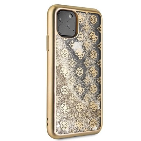 Etui Guess do iPhone 11 Pro złoty/gold hard case 4G Peony Liquid Glitter