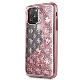 Etui Guess do iPhone 11 Pro różowo-złoty/rose-gold hard case 4G Peony Liquid Glitter