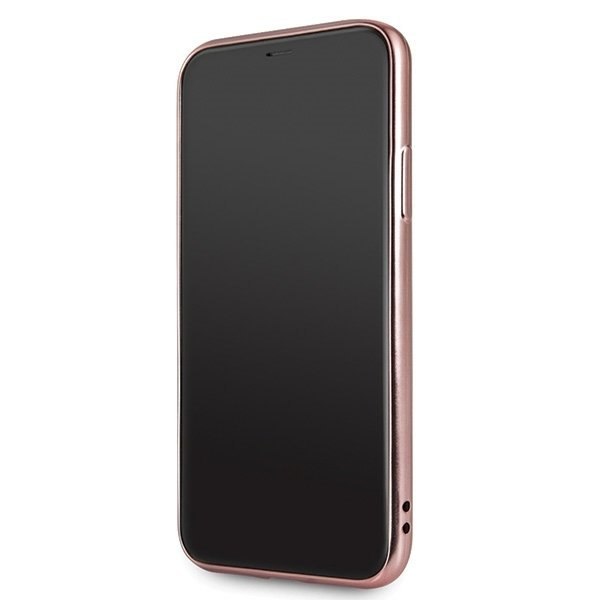Etui Guess do iPhone 11 Pro różowo-złoty/rose-gold hard case 4G Peony Liquid Glitter