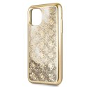 Etui Guess do iPhone 11 złoty/gold hard case 4G Peony Liquid Glitter
