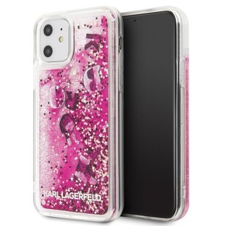 Etui Karl Lagerfeld do iPhone 11 różowo-złoty/rosegold hard case Glitter