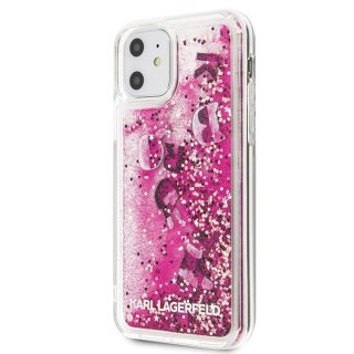 Etui Karl Lagerfeld do iPhone 11 różowo-złoty/rosegold hard case Glitter