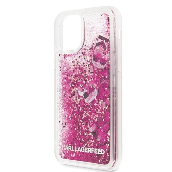 Etui Karl Lagerfeld do iPhone 11 różowo-złoty/rosegold hard case Glitter