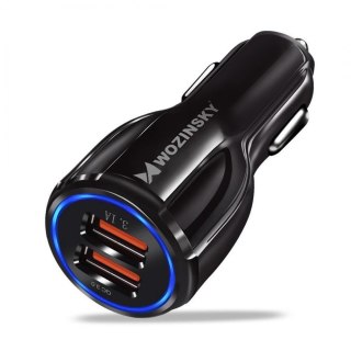 Ładowarka samochodowa szybkie ładowanie Quick Charge 3.0 QC3.0 3.1A 2xUSB czarny