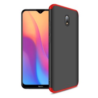 Etui na całą obudowę przód + tył do Xiaomi Redmi 8A czarno-czerwony