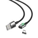Magnetyczny kabel USB + zestaw końcówek Lightning / USB Typ C / micro USB 2A 2m czarny