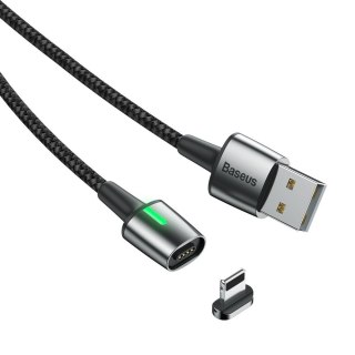 Magnetyczny kabel USB + zestaw końcówek Lightning / USB Typ C / micro USB 3A 1m czarny