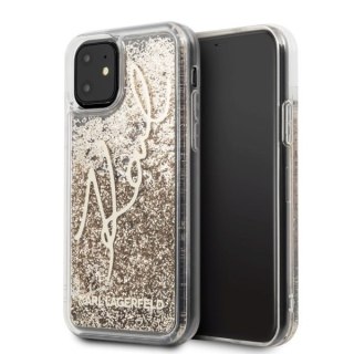 Etui Karl Lagerfeld do iPhone 11 złoty/gold Glitter Signature