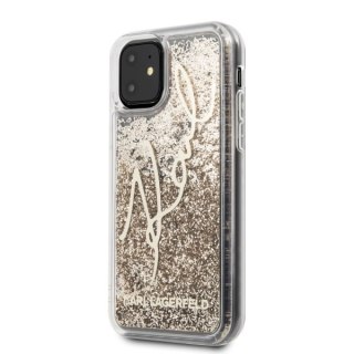 Etui Karl Lagerfeld do iPhone 11 złoty/gold Glitter Signature