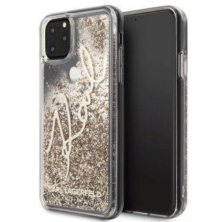 Etui Karl Lagerfeld do iPhone 11 Pro Max złoty/gold Glitter Signature