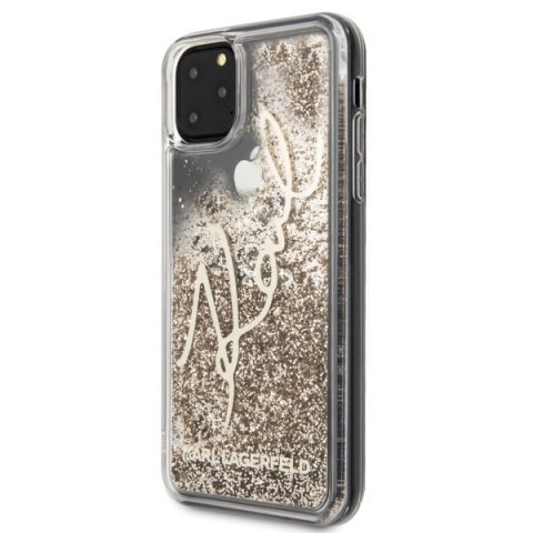 Etui Karl Lagerfeld do iPhone 11 Pro Max złoty/gold Glitter Signature