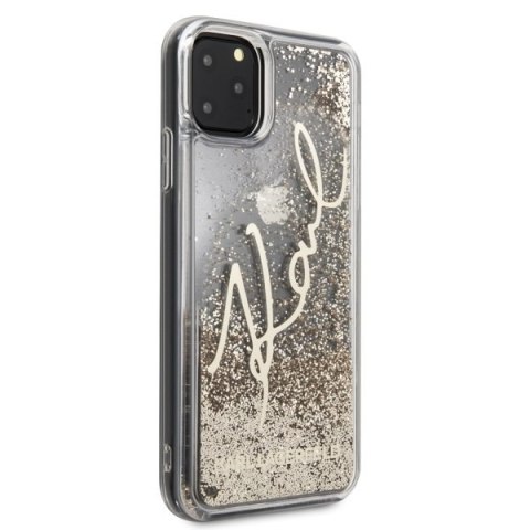 Etui Karl Lagerfeld do iPhone 11 Pro Max złoty/gold Glitter Signature