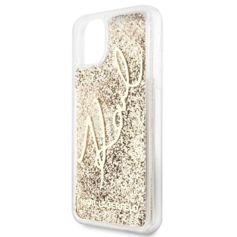 Etui Karl Lagerfeld do iPhone 11 Pro Max złoty/gold Glitter Signature