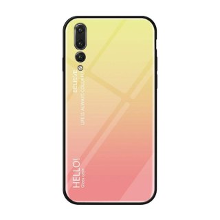 Etui pokrowiec nakładka ze szkła hartowanego do Huawei P20 Pro różowy