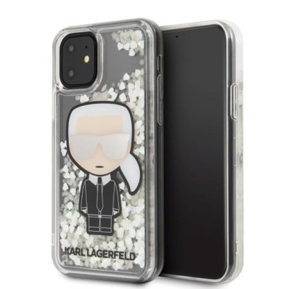 Etui Karl Lagerfeld do iPhone 11 hardcase Ikonik Glitter Glow in the dark