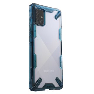 Pancerne etui Ringke Fusion X z ramką do Samsung Galaxy A71 niebieski