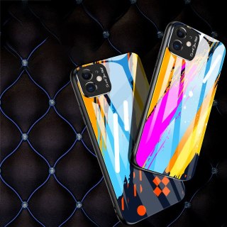 Etui nakładka ze szkła hartowanego Color Glass Case z osłoną na aparat do iPhone 11 wzór 2