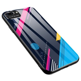 Etui nakładka ze szkła hartowanego Color Glass Case z osłoną na aparat do iPhone 8 Plus / iPhone 7 Plus wzór 4