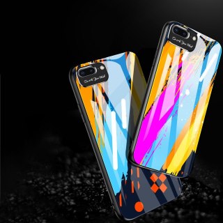 Etui nakładka ze szkła hartowanego Color Glass Case z osłoną na aparat do iPhone 8 Plus / iPhone 7 Plus wzór 4