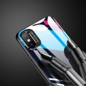 Etui nakładka ze szkła hartowanego Color Glass Case z osłoną na aparat do iPhone XR wzór 1