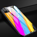 Etui nakładka ze szkła hartowanego Color Glass Case z osłoną na aparat do iPhone XS / iPhone X wzór 1