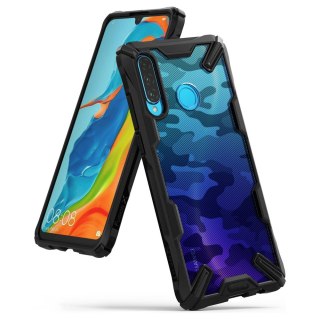 Etui pancerny pokrowiec z ramką Ringke Fusion X do Huawei P30 Lite czarny Camo Black