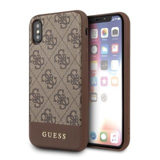 Etui Guess do iPhone X / Xs brązowy hard case 4G Stripe Collection