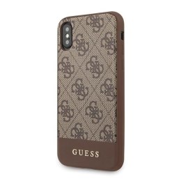 Etui Guess do iPhone X / Xs brązowy hard case 4G Stripe Collection