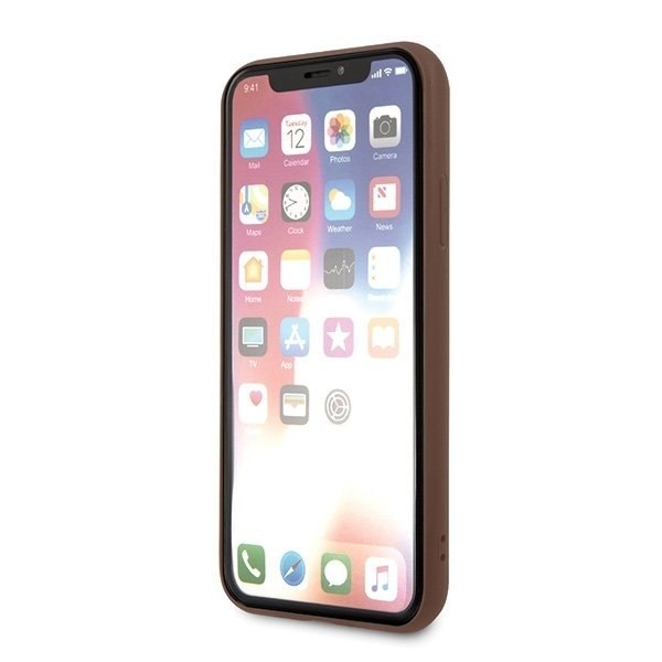 Etui Guess do iPhone X / Xs brązowy hard case 4G Stripe Collection