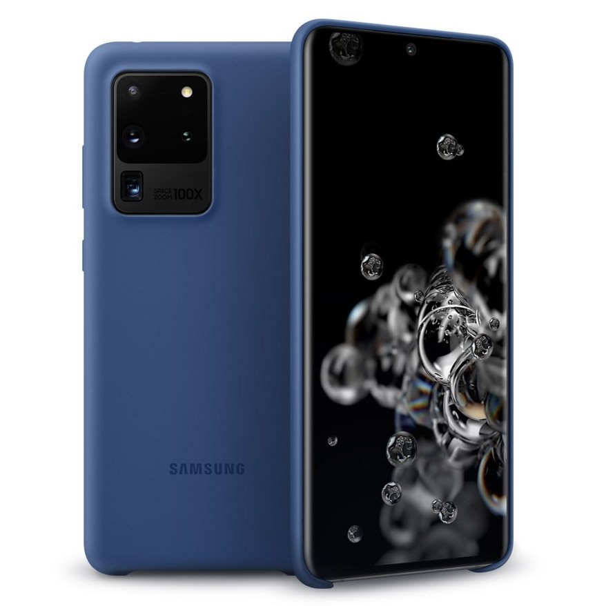 Elastyczne silikonowe etui Silicone Case do Samsung Galaxy S20 Ultra ciemnoniebieski