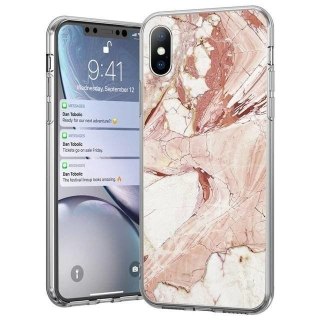 Żelowe etui marmur do Huawei P40 Lite różowy