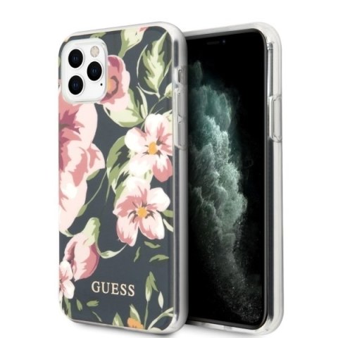 Etui Guess do iPhone 11 Pro granatowy/navy N°3 Flower Collection