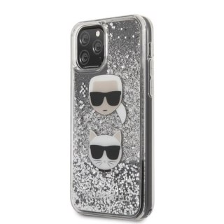 Etui Karl Lagerfeld do iPhone 11 Pro hardcase srebrny/silver Glitter Karl&Choupette