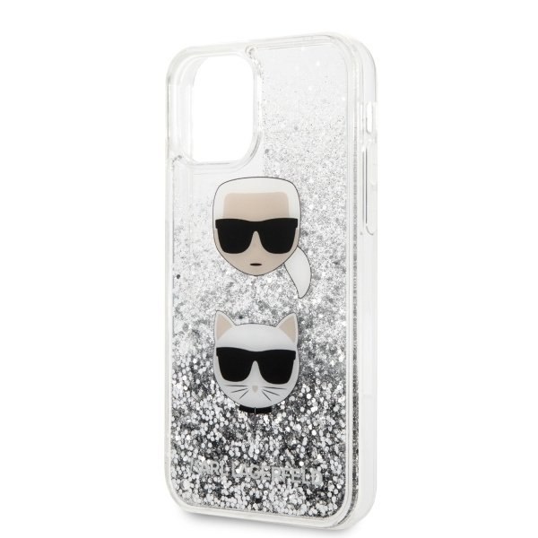 Etui Karl Lagerfeld do iPhone 11 Pro hardcase srebrny/silver Glitter Karl&Choupette