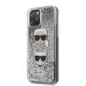 Etui Karl Lagerfeld do iPhone 11 Pro Max hardcase srebrny/silver Glitter Karl&Choupette